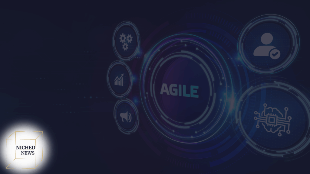 Agile methodology digital icons for project management and software development